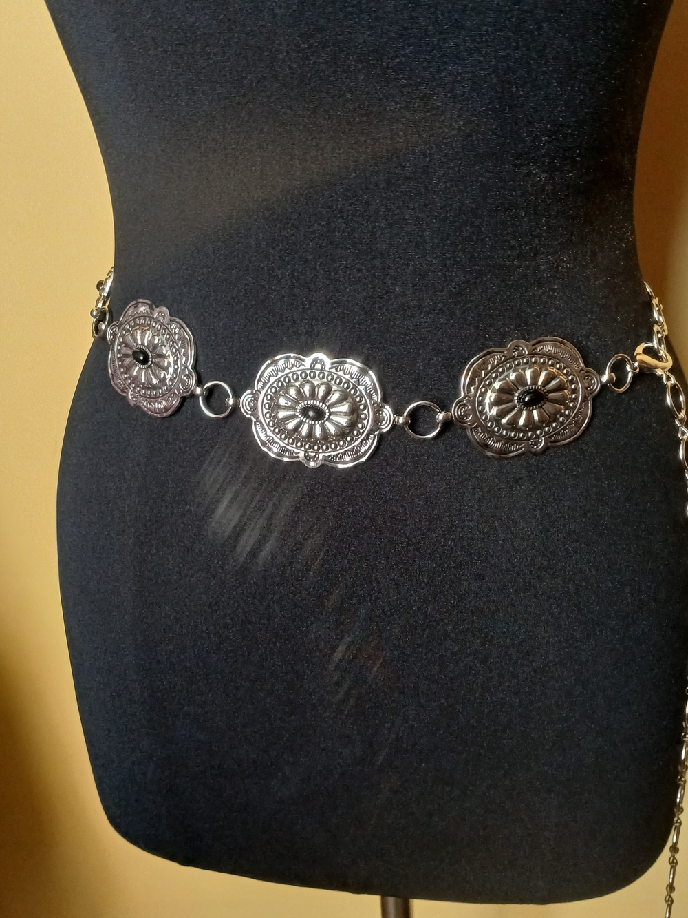 Western Concho Silver Waist Chain Belt